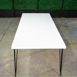 White Hair Pin Dining Table